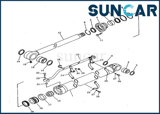 comprar 208-63-74100 2086374100 equipo de reparación del cilindro del cubo de Kit Komatsu Fits PC400-3 PC400LC-3 del sello del cilindro del cubo online manufacture
