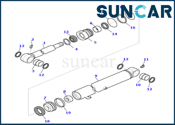 comprar 878000660 equipo de alta calidad del sello de la reparación del cilindro del cubo de Kit Fits PC45R-8 del sello del cilindro del cubo online manufacture