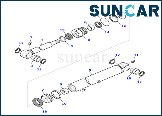comprar 878000540 equipo de reparación de alta calidad del cilindro del cubo de Kit For PC45R-8 del sello del cilindro del cubo de KOMATSU online manufacture