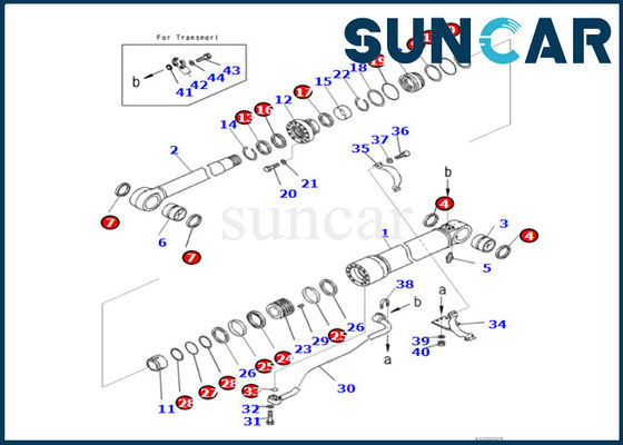 comprar KOMATSU 721-98-00130 7219800130 equipo del lacre del cilindro del auge de Kit Fits PC490LC-11 PC490LCI-11 del sello del cilindro del auge online manufacture