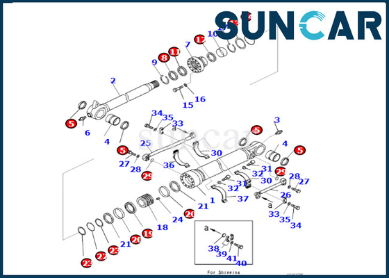 comprar KOMATSU 721-98-00590 7219800590 equipo de reparación del cilindro del cubo de Kit Fits PC490LC-10 PC490HRD-11E0 del sello del cilindro del cubo online manufacture