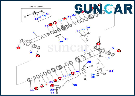 comprar Equipo 721-98-00560 7219800560 del sello del cilindro del auge para el equipo de reparación del sello del cilindro del auge de PC490LC-10 PC490HRD-11E0 KOMATSU online manufacture