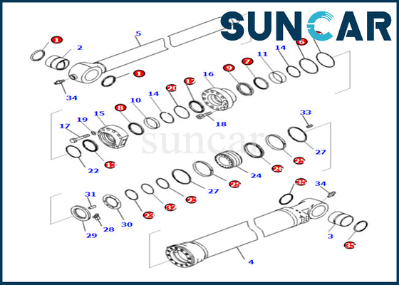 comprar Sello Kit Komatsu del cilindro del cubo 721-98-01740 721-98-01740 para el equipo de reparación del cilindro del cubo PC490LCI-11 online manufacture