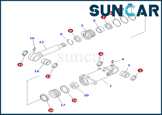 comprar 707-98-35520 7079835520 equipo de reparación del cilindro de cuchilla de Kit Fits PC50UU-2 KOMATSU del sello del cilindro de cuchilla online manufacture