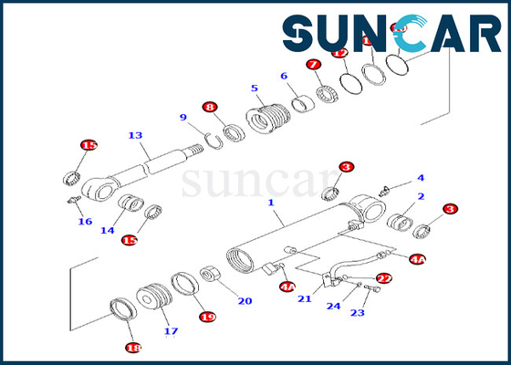 comprar El sello compensado Kit Fits PC58UU-3 del cilindro 7079829700 de KOMATSU 707-98-29700 compensó el equipo del lacre del cilindro online manufacture