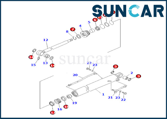 comprar 707-98-26580 7079826580 para el sello Kit Bucket Cylinder Seal Kit del cilindro del brazo de PC60-7 PC60-7S KOMATSU online manufacture