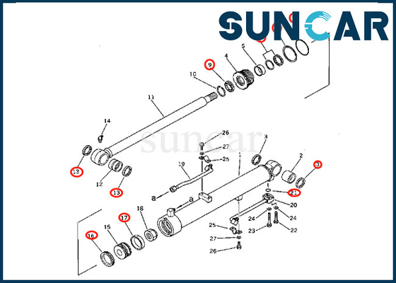 comprar 201-63-46700 equipo de reparación del cilindro del auge de Kit For PC60-2 KOMATSU del sello del cilindro del auge 201-63-46700 online manufacture