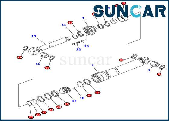 comprar 707-99-68500 7079968500 equipos del servicio compensaron los ajustes del cilindro para el excavador Seal Kit del modelo de KOMATSU PC400LC-6Z online manufacture