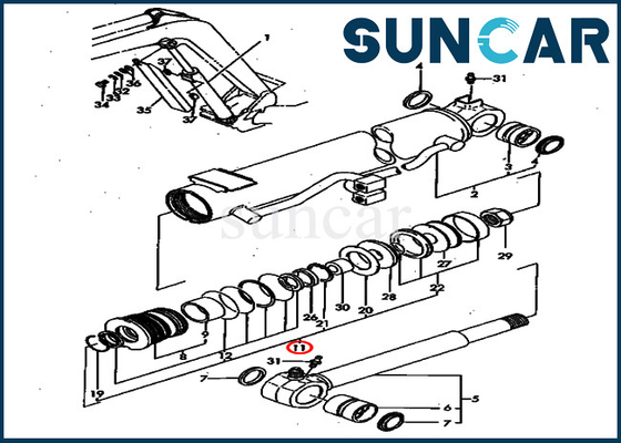 comprar Equipo de reparación del sello del cilindro de Boom Service Kits YM172164-72300 KOMATSU del excavador de PC40FR-1 PC40FR-2 online manufacture