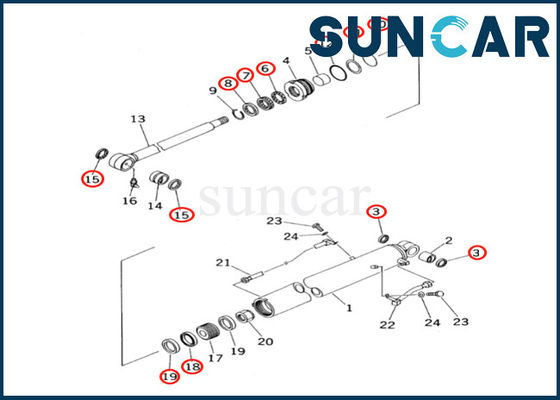 comprar Equipo 707-99-26640 7079926640 del sello del cilindro del cubo de KOMATSU para el equipo de reparación del sello del cilindro del cubo de PC60-7 PC60-7S online manufacture