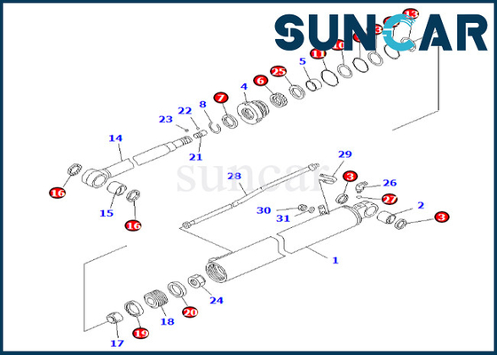 comprar 707-99-35290 7079935290 equipo de alta calidad del servicio del cilindro del brazo de Kit For PC60-7 KOMATSU del sello del cilindro del brazo online manufacture