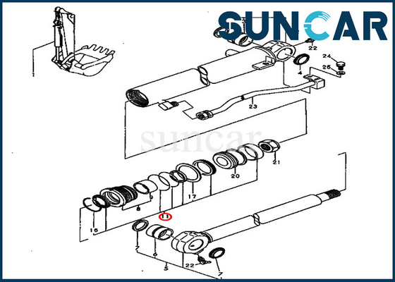 comprar El cilindro hidráulico YM172964-72360 del cubo de los equipos de reparación cabe piezas internas de PC40FR-1 PC40FR-2 KOMATSU online manufacture