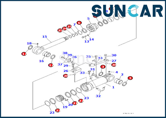comprar Equipo 707-99-56220 del sello del cilindro de la descarga de la parte inferior de KOMATSU 7079956220 ajustes PC600LC-6A PC600-8 online manufacture