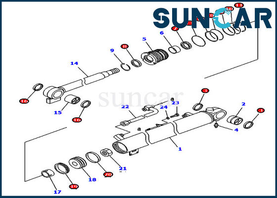 comprar KOMATSU 707-98-34610 reparación Kit For Equipment Models PC40R-8 PC45R-8 del sello del cilindro de 7079834610 auges online manufacture