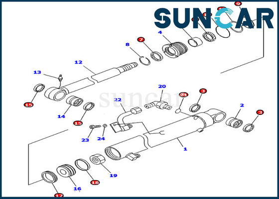comprar Equipo 707-98-25830 del servicio del cilindro del brazo 7079825830 equipos de aislamiento de Komatsu PC45MR-1 PC45MRX-1 PC45R-8 del excavador online manufacture