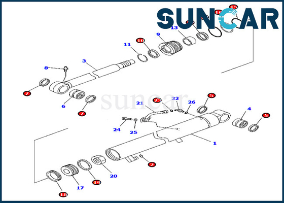 comprar Sello de aceite del auge de los equipos de reparación de PC45MR-3 KOMATSU 707-98-26300 Kit For Rod diámetro interior de 50 milímetros cilindro de 80 milímetros online manufacture