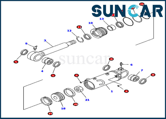 comprar 707-98-32570 equipo PC45MR-3 PC55MR-3 de los modelos de Kit Service Kits For Komatsu del sello del cilindro de cuchilla online manufacture