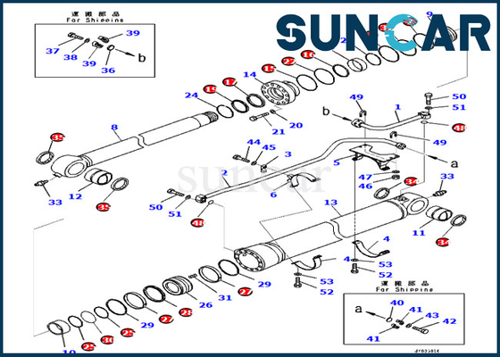 comprar KOMATSU 721-98-02220 7219802220 equipo del lacre del cubo del excavador PC700LC-11 PC700LC-11E0 de los equipos del servicio del cilindro online manufacture