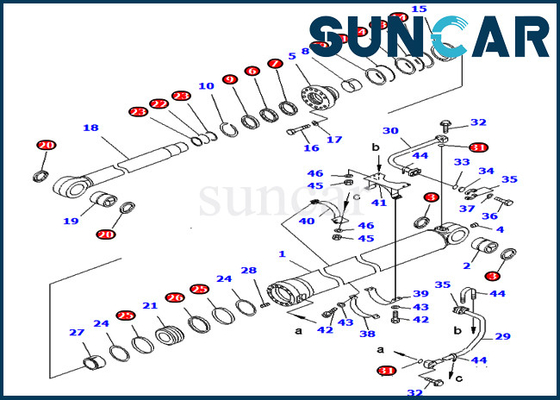 Equipo 707-99-68650 del servicio 7079968650 equipos del sello de aceite del cilindro del cubo para PC750-6 PC750SE-6 KOMATSU