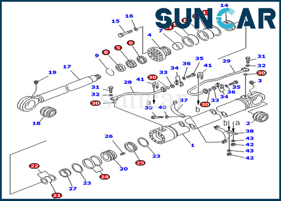 707-99-77300 7079977300 modelos PC750LC-7 PC800-7 de Kit Hydraulic Cylinder Fits For KOMATSU del sello de la reparación del auge