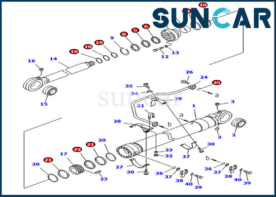 KOMATSU 707-99-69690 7079969690 versión de ultramar de Kit For Models PC750-7 PC800-8 del sello del cilindro del cubo