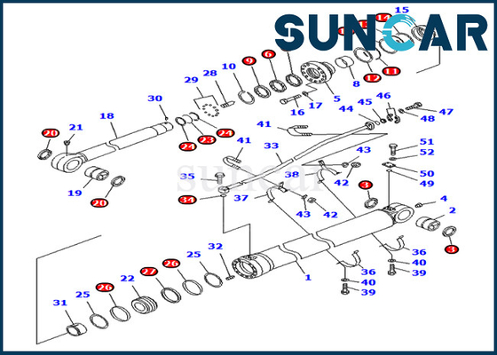 707-99-68660 versión de ultramar de Kit Hydraulic Cylinder For PC750SE-7 PC800-7 KOMATSU del sello de la reparación del brazo