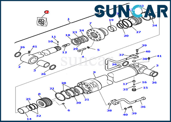 707-99-27740 7079927740 modelo PC75R-2 PW75R-2 KOMATSU del auge de Kit For 2-Piece del sello de aceite del cilindro del brazo