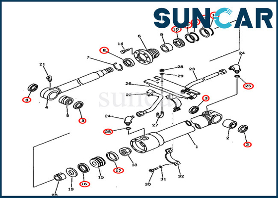 Brazo 7079827500 de KOMATSU PC75UU-1 707-98-27500 que sella el equipo de Kit Hydraulic Cylinder Repair Seal