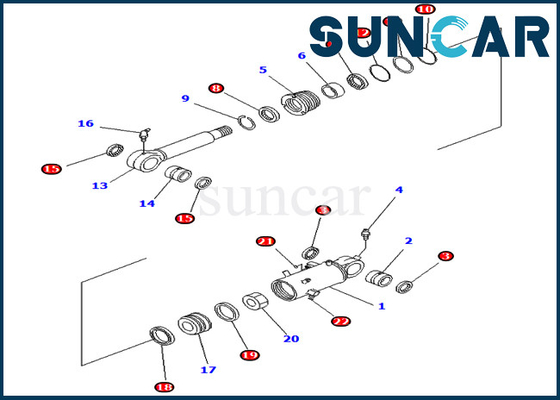 Excavador Replacement Kits de PC78US-6 PC78UU-6 707-98-42700 7079842700 equipos del servicio del cilindro de cuchilla de KOMATSU