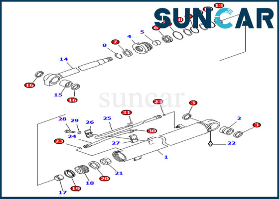 707-98-36700 auge 7079836700 que sella los modelos KOMATSU de Kit Hydraulic Cylinder For PC78MR-6 PC78US-6