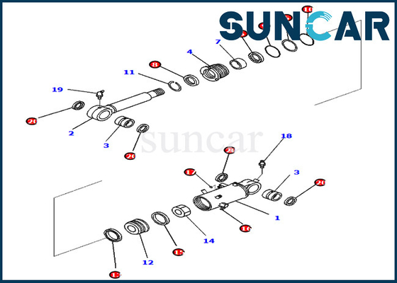 Equipos del servicio 721-98-00700 7219800700 piezas internas de Kit For PC78US-10 KOMATSU del sello de aceite del cilindro de cuchilla