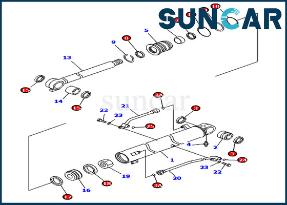 PC78UU-6 PC78UU-8 KOMATSU 707-98-43300 sello Kit Excavator Replacement Kits del cilindro de 7079843300 auges