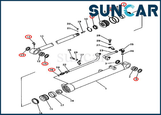 Cilindro hidráulico de Kit Repair Kits For 20X-63-66300 20X6366300 KOMATSU del servicio del brazo PC80-1