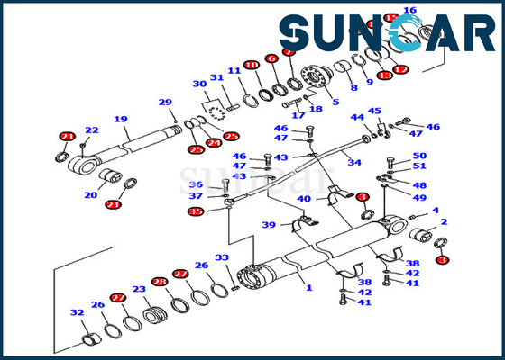 707-99-68470 excavador Seal Kit Hydraulic Cylinder Fits Komatsu PC800LC-8 PC850-8 de 7079968470 brazos