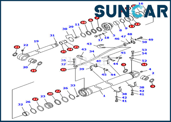 Equipo 707-99-76150 del lacre del brazo 7079976150 modelos KOMATSU de Kit For PC800-8K PC800LC-8 del sello de la reparación del cilindro