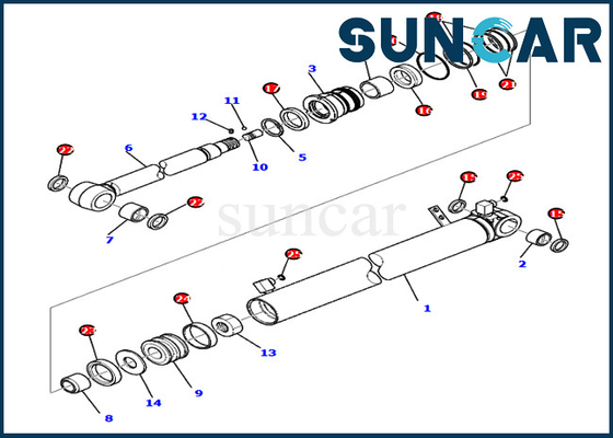 Arme el servicio Kit Parts 707-98-28910 sello Kit For PC80MR-3 PC80MR-5 KOMATSU de 7079828910 cilindros