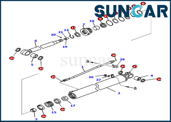 Equipo de reparación del sello del cilindro hidráulico del equipo 7079835340 del servicio del brazo de PC88MR-10 PW98MR-10 707-98-35340