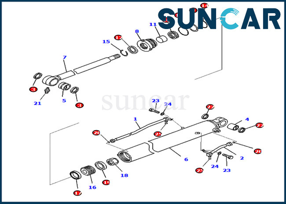 707-98-30720 piezas de servicio del equipo 7079830720 PC88MR-10 PW98MR-10 KOMATSU del sello de aceite del cilindro del cubo