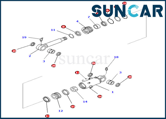 Equipo 707-98-42720 7079842720 del sello del cilindro de cuchilla para PC88MR-10 el excavador Komatsu Inner Parts