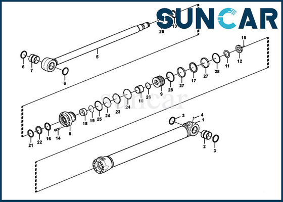 Equipo pesado de Kit For SUNCARVO.L.VO EC140D de la reparación del sello del cilindro del auge de los equipos VOE14516933 VOE 14516933 del servicio