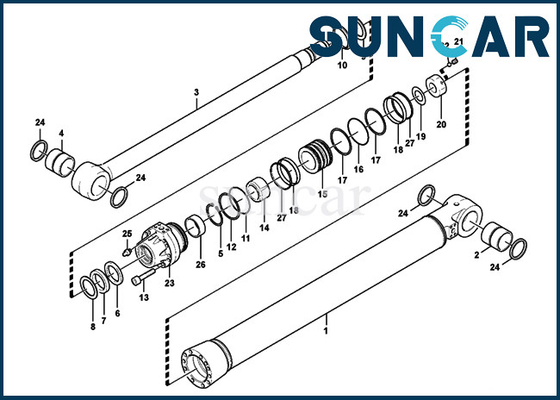Sello Kit Replacement Service Kits del cilindro del brazo del cazo de EC700B SUNCARVO.L.VO VOE14618213 VOE 14618213