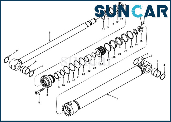 Los equipos de reparación del cilindro hidráulico del equipo VOE14501680 VOE 14501680 del sello de aceite del auge caben los modelos EC140 SUNCARVO.L.VO