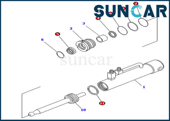 Equipos del sello del cilindro de D275A-5 D275A-2 KOMATSU 707-98-11020