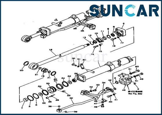 Servicio Kit For Komatsu D150A-1 D155A-1 del cilindro del equipo 175-63-05180 del sello del cilindro hidráulico de la elevación de la cuchilla