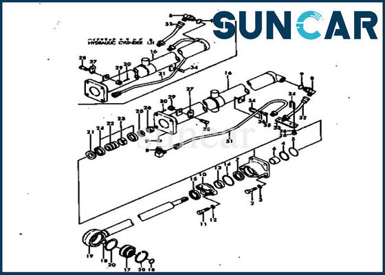 101-62-05020 equipos de reparación del cilindro hidráulico de Kit Komatsu D20A-2 1016205020 del sello del cilindro hidráulico