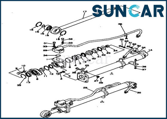 101-870-0510 dormilón hidráulico de los ajustes D20A-3 KOMATSU de los equipos del reemplazo del sello de la cuchilla
