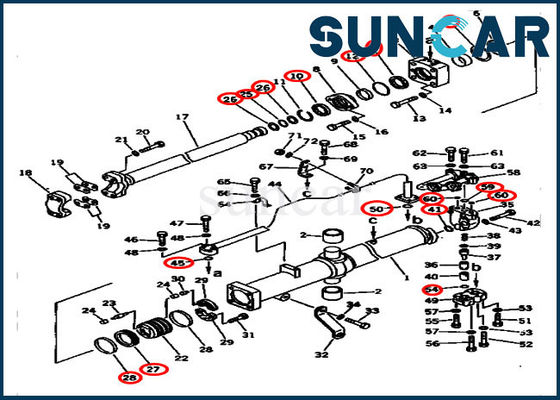 Sello interno Kit Lift Cylinder de las partes 707-99-45525 de D275A-2 KOMATSU