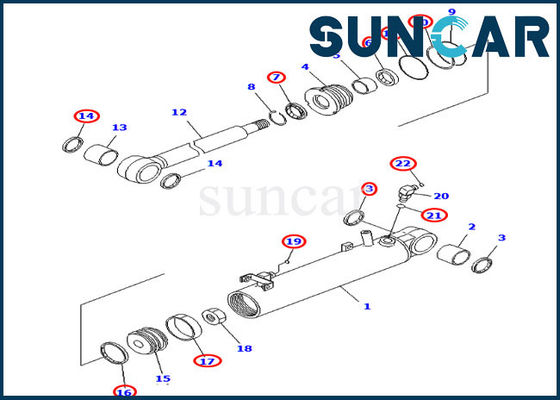 707-98-22910 sello Kit Fits D31EX-21 D31PX-21 KOMATSU del cilindro hidráulico de la elevación