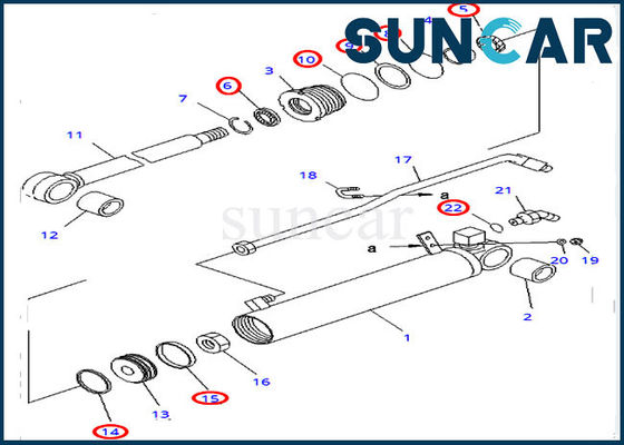707-98-23080 sello de recorte Kit For Bulldozer D31E-20 D31P-20 KOMATSU de la reparación del cilindro