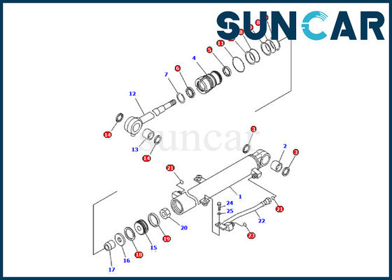 707-98-03570 equipo del servicio de Inner Parts del excavador de Kit Komatsu PC09-1 del sello del cilindro del auge